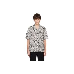25 FW 폴스미스 남성 블랙   화이트 아방 가든 프린트 셔츠 252260M192014