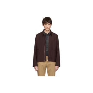 25 FW 폴스미스 남성 버건디 스톰 시스템 울 쇼트 집업 재킷 252260M180000