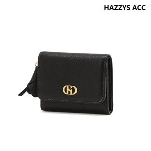 [NEW H] 블랙 H장식 소가죽 지퍼 반지갑HIWA6E660BK