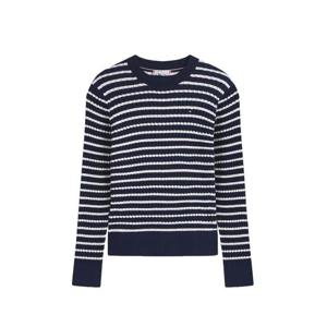 타미힐피거 스웨터 WW449930BB IVORY SILK DARK NIGHT NAVY DOM