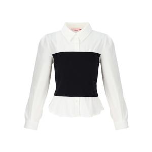 [숲]탑니트배색 블라우스 SB9LS82