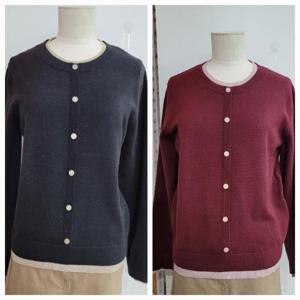 올리비아하슬러 DP01 가디건 배색  풀오버 OHEWSW106