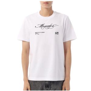 몽클레어 스크립트 로고 면 티셔츠 8C0001289AUG00A WHITE DOM