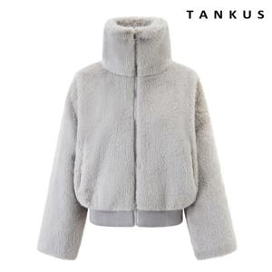 [탱커스]하이넥 밑단 밴딩 네이처 퍼 집업 자켓 (TX4JK026L0)