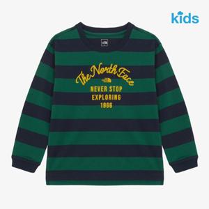노스페이스 키즈 NT7TR55T 그린 옐로웬 롱슬리브 티