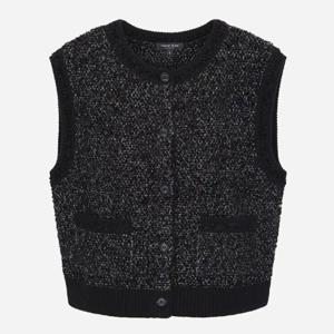 [써스데이아일랜드]트위드 믹스 라운드넥 니트 베스트 T258MVT250W