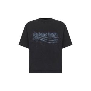 26 SS 발렌시아가 워시드 크레용 폴리티컬 티셔츠 850990TTVD8