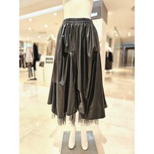 [르니앤맥코이]망사 레이어 페이크 가죽 스커트 MN03SK770HJY