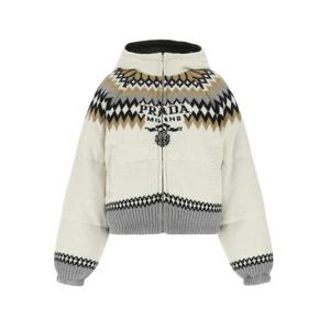 프라다 캐시미어 후드 다운 패딩 카멜브라운 여성 292029 10O8 F0040