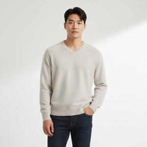 메종 마르지엘라 롱슬리브 브이넥 니트 - 라이트 그레이  S29HN0015M13179800M