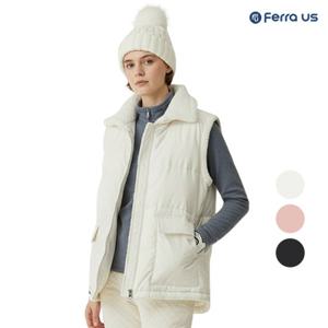 페라어스 여성 겨울 양털안감 모혼방 배색 패딩 골프조끼 AVW54R6495