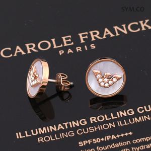 알마니 EGS2311 독수리 엠블럼 로즈골드 큐빅 펄 자개 여자 스틸 귀걸이 d