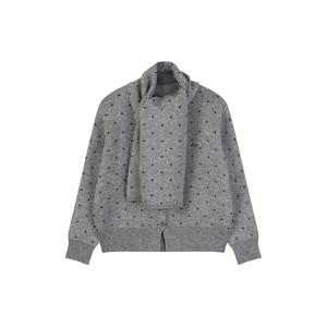 플라스틱아일랜드  (PR4KG231) SET 머플러 라운드넥 도트 가디건