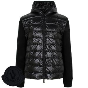 몽클레어 블랙 코튼 믹스 구스 다운 후드 집업 자켓 9B00004 M1113 999