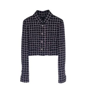 [엘러브] 샤넬 23K 크롭 트위드 자켓 36 블랙/핑크 5ET2121