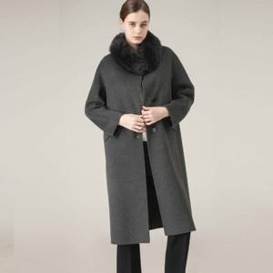 캐리스노트 캐시미어 탈부착 폭스퍼 핸드메이드 코트 (CN4WHCA02GY)