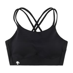 데상트 여성 라이트서포트 숏 브라탑 SP322TBR77BLK