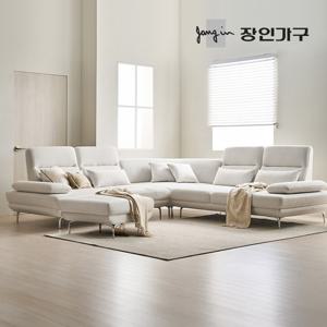 장인가구 도이 7인용 스윙 타이보텍스 이지클린 패브릭 코너형 소파 (스툴 포함)