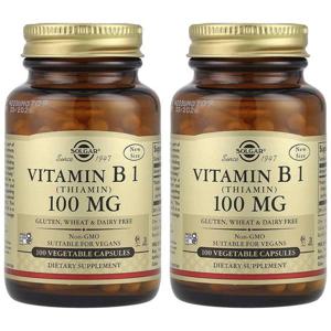 해외배송 Solgar 솔가 비타민 B1 100mg 100베지캡슐 2개 Vitamin B1