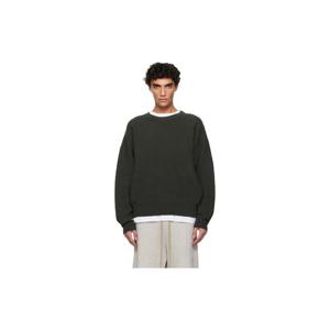 25 FW 피어오브갓 남성 카키 랙 골지 크루넥 스웨터 252782M201007