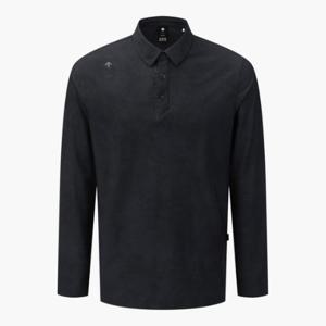 데상트골프티셔츠 VQA DQ32MFTL82-BLKG 남성 전판패턴 카라 긴팔 티셔츠 / BLACK