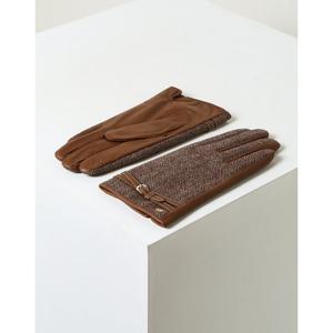 [선물포장출고][DCGV5F285W2][여성장갑]브라운 헤링본패턴 울스마트폰터치장갑