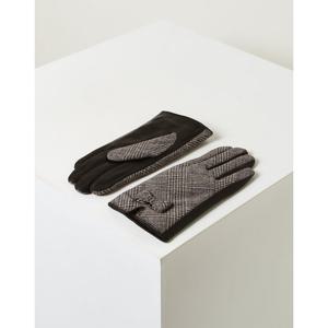 [선물포장출고] [DCGV5F286G2] [선물추천] 그레이 체크 리본 여성 울 장갑