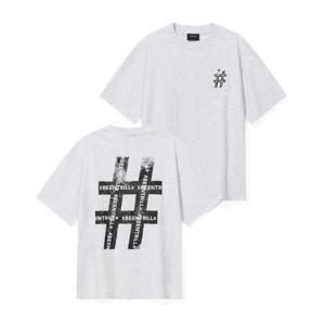 빈트릴반팔티 VQA BA252TS561IG 우먼즈 롤러 페인팅 해시태그 티셔츠 (아이스그레이)