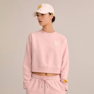 빈트릴긴팔티 VQA BA241RM501LN 여성 클래식 해시태그 로고 크롭핏 맨투맨 (라이트 핑크)