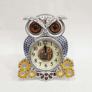인테리어탁상시계 해바라기 부엉이 탁상시계 PL26 실버 거실시계