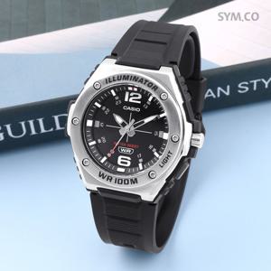 카시오 MWA-100H-1A 다이버 스포츠 방수 아날로그 남자 우레탄 시계 c