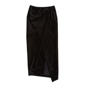 26 SS 발렌시아가 하이웨이스트 랩 스커트 블랙 831233TMO26
