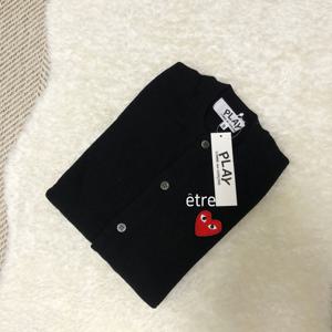 ] 꼼데가르송 가디건 여성용 레드와펜 플레이 울 카디건