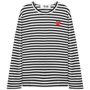 꼼데가르송 레드하트 와펜 스트라이프 티셔츠 P1T164