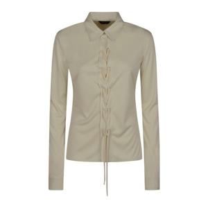 26 SS 발렌시아가 레이스업 롱슬리브 셔츠 베이지 850784TMV27