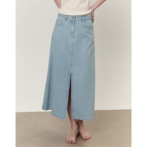 아떼 바네사브루노 25SS 스테디셀러 블루 워싱 면혼방 데님스커트 WVSK5B233B1