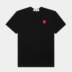 꼼데가르송 남성 플레이 더블 하트 크루넥 반팔 티셔츠 블랙 AX-T288-051-1
