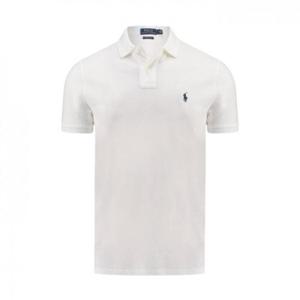 폴로 랄프로렌 커스텀 슬림핏 포니 자수로고 폴로셔츠 카라티 반팔티 화이트 710666998 002