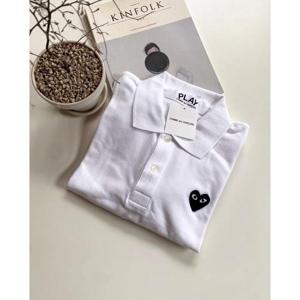 꼼데가르송 블랙 하트 폴로 셔츠 화이트 AZ-T066