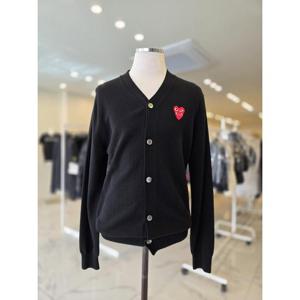 꼼데가르송 더블하트로고 울 가디건 블랙 P1N076 F 1