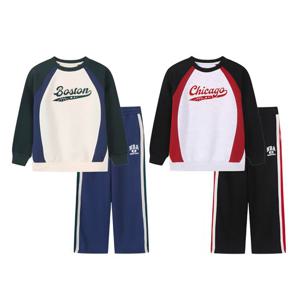 NBA 키즈 BOS오버핏 컬러블럭 기모맨투맨 팬츠세트(K254TS080TP080P)