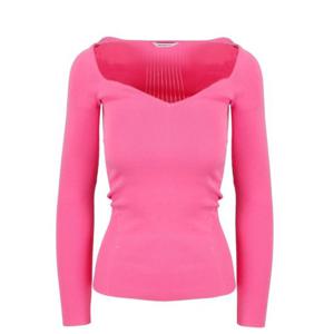 26 SS 발렌시아가 스윗하트 네크라인 니트 탑 핑크 657548T5159