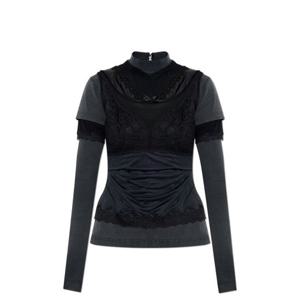 26 SS 발렌시아가 레이어드 롱슬리브 탑 블랙 808858TMV26