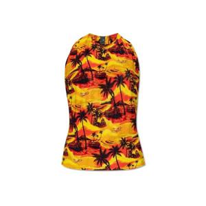 26 SS 발렌시아가 그래픽 프린트 백리스 탑 803421TQLJ1