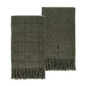 폴로랄프로렌 머플러 PC0743-350 포니 윈도우페인 플래드 체크 리버시블 프린지 머플러