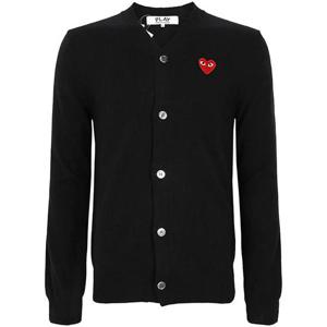 꼼데가르송 25SS 블랙 하트 로고 울 카디건 AX-N008-051-1