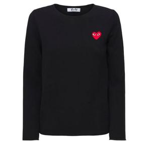 꼼데가르송 로고 울 니트 크루넥