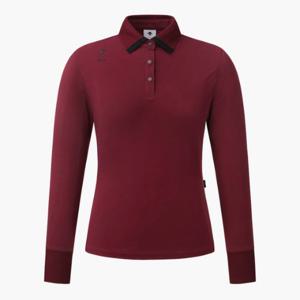 데상트골프웨어 VQA DQ42WFTLOE-WING 여성 니트 카라 기모 티셔츠 / Wine