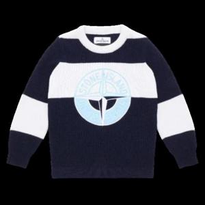 스톤아일랜드 콤파스 로고 니트 키즈 네이비 7116511D1 V0020