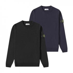 스톤아일랜드 램스울 라운드넥 크루넥 니트 블랙 네이비 7715508A3